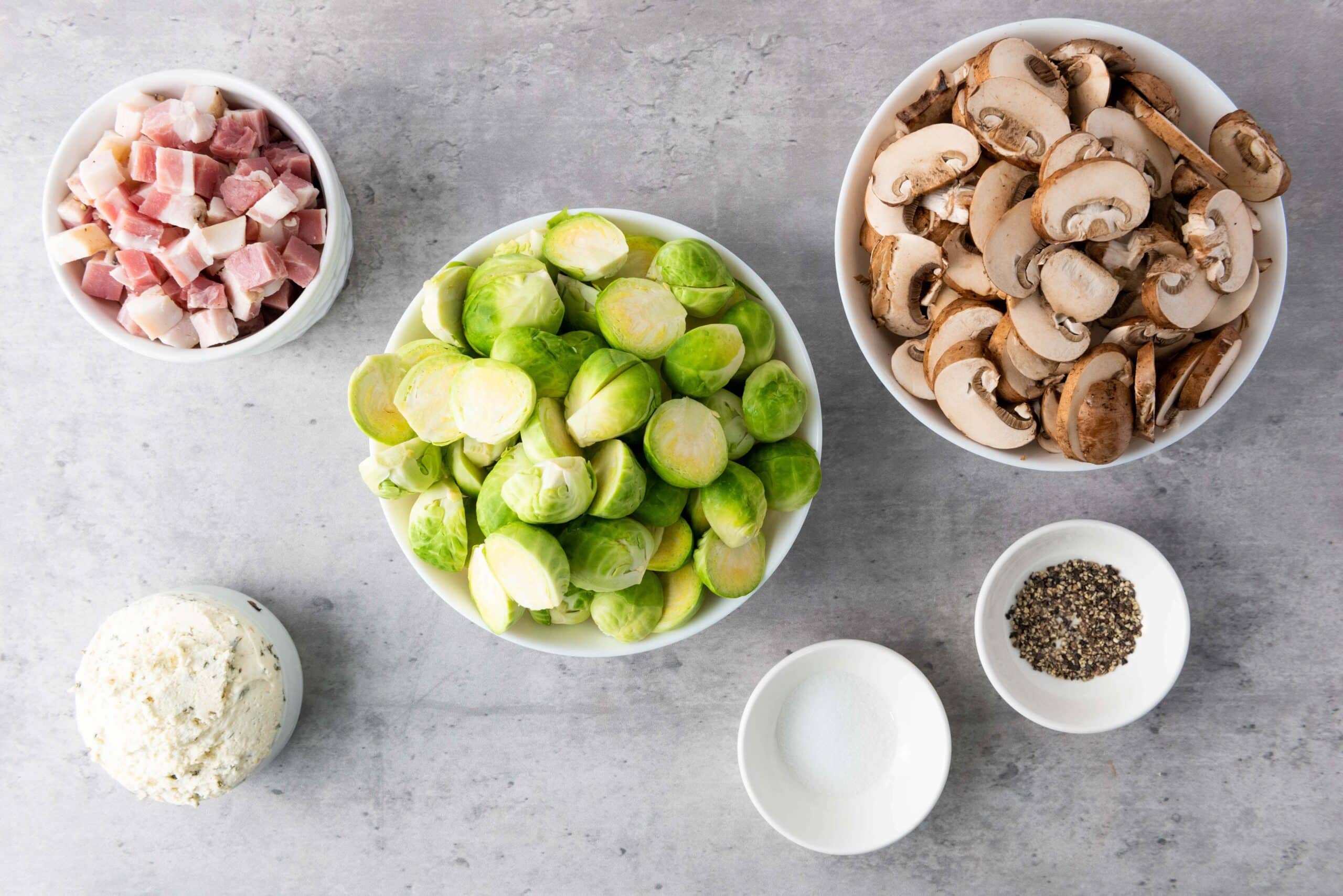 creamy brussels sprouts ingredients