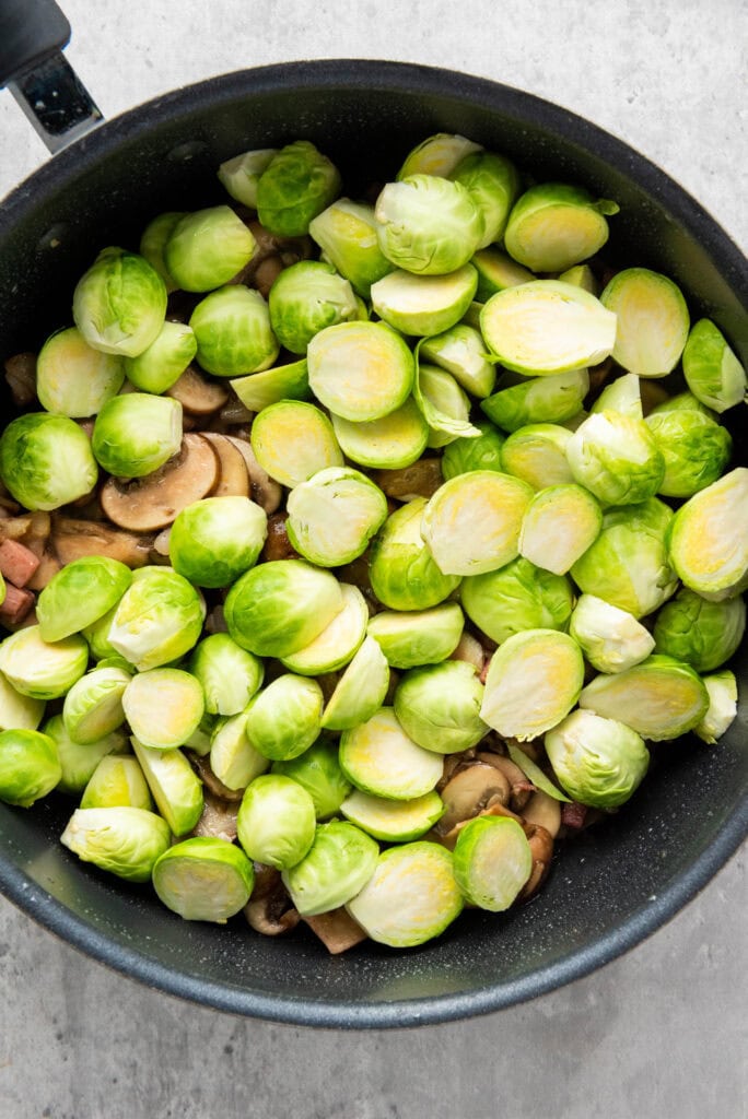 creamy brussels sprouts process photo