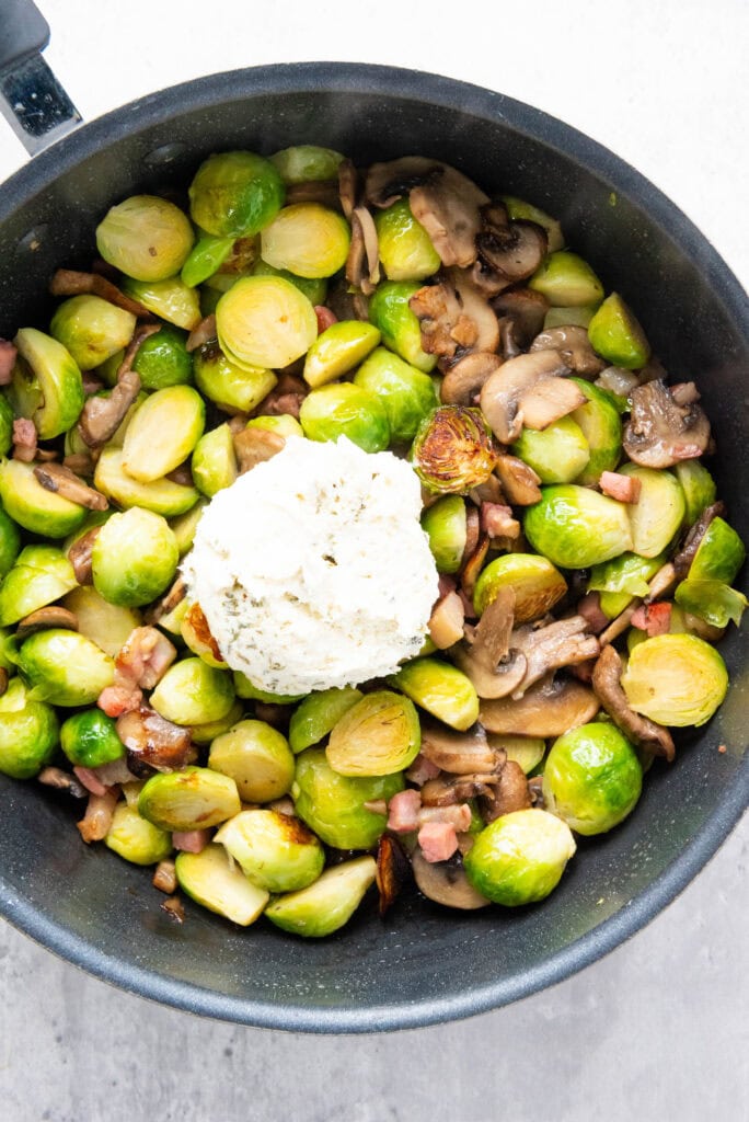 creamy brussels sprouts process photo