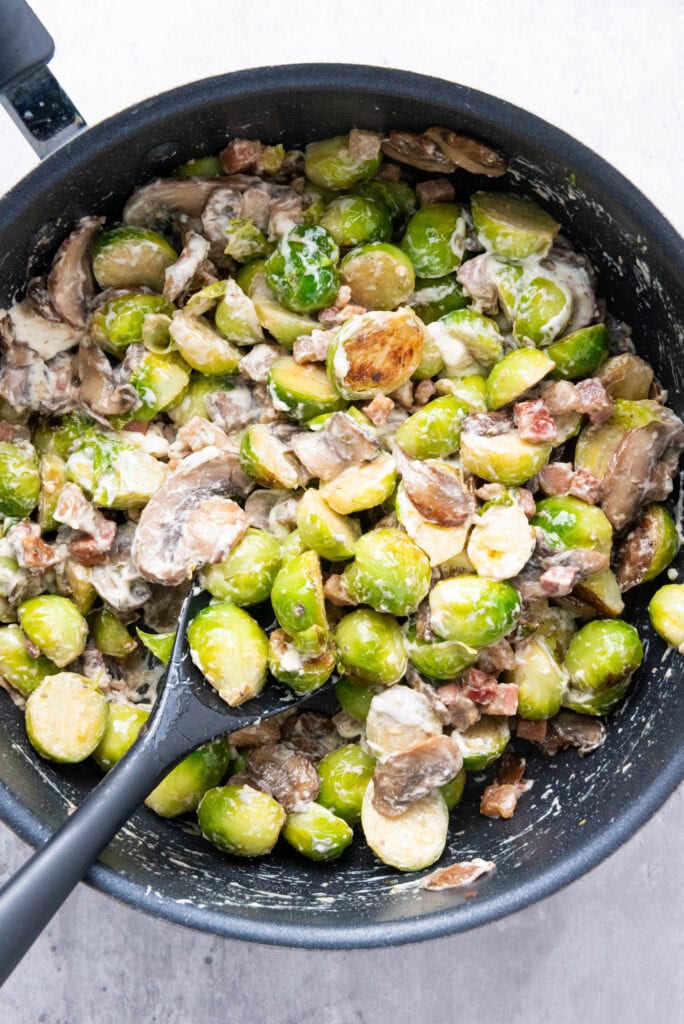 creamy brussels sprouts process photo