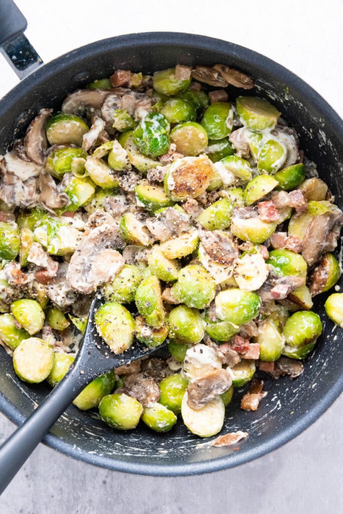 creamy brussels sprouts process photo