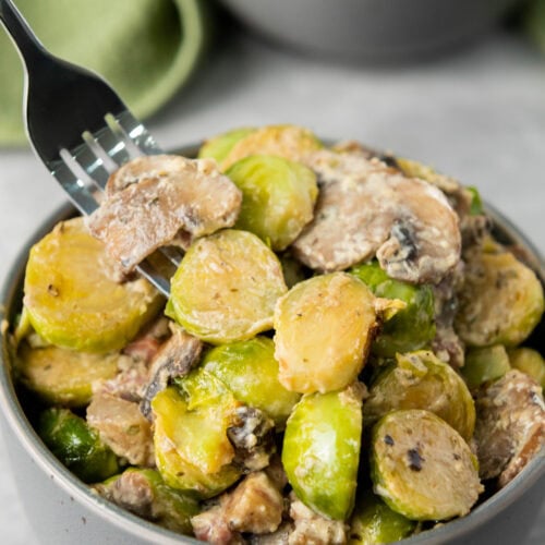 creamy brussels sprouts with pancetta