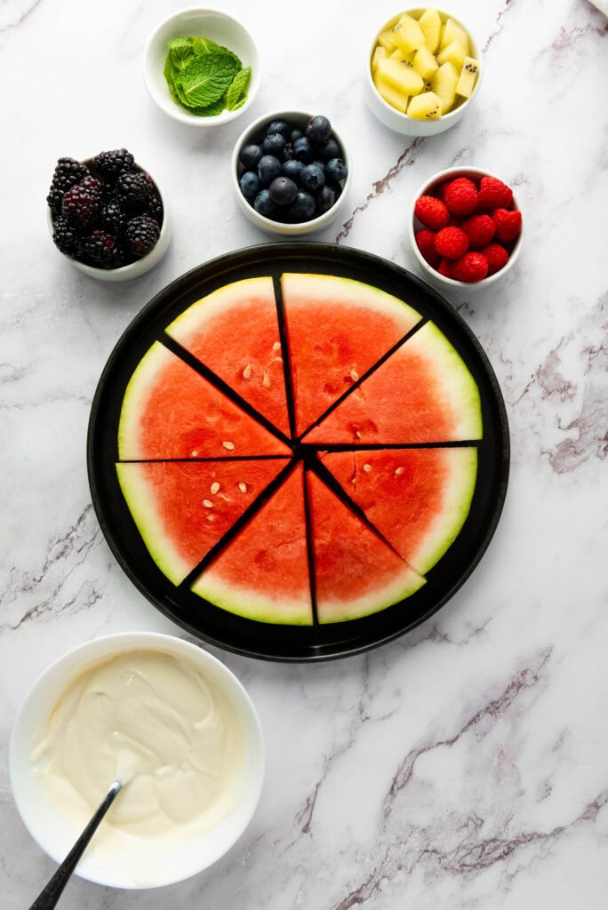 watermelon pizza process photo