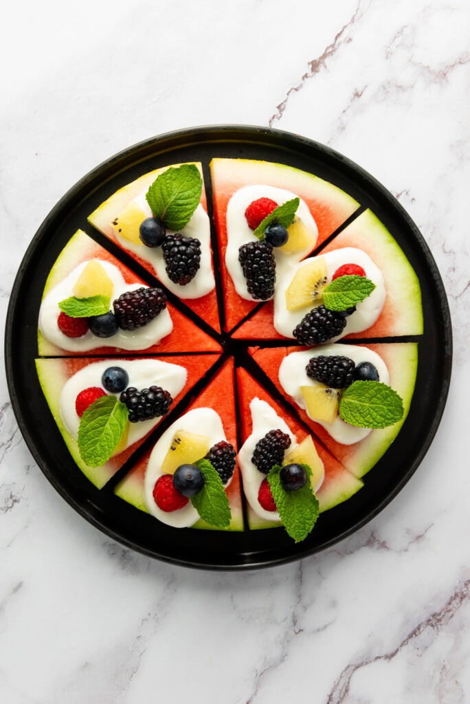 watermelon pizza process photo