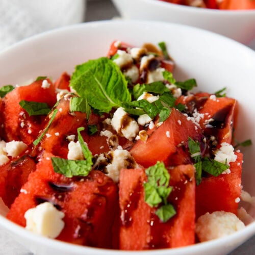 photo of the finished watermelon salad