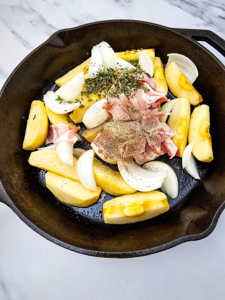 Iron Skillet Apple Pork Chops process photo
