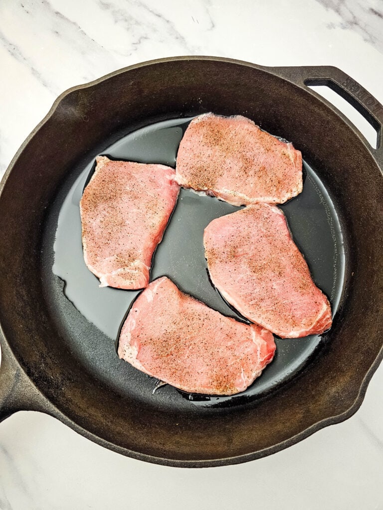 Iron Skillet Apple Pork Chops process photo