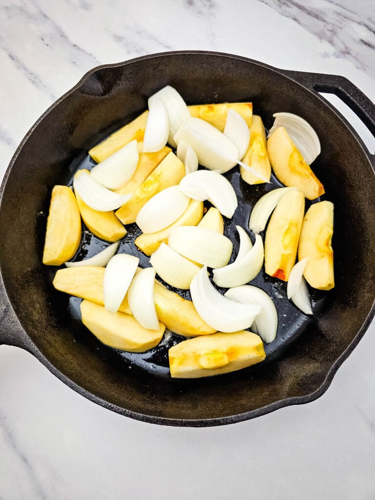 Iron Skillet Apple Pork Chops process photo