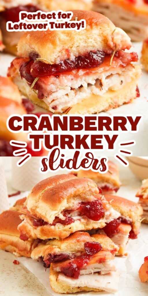 cranberry turkey sliders pin image