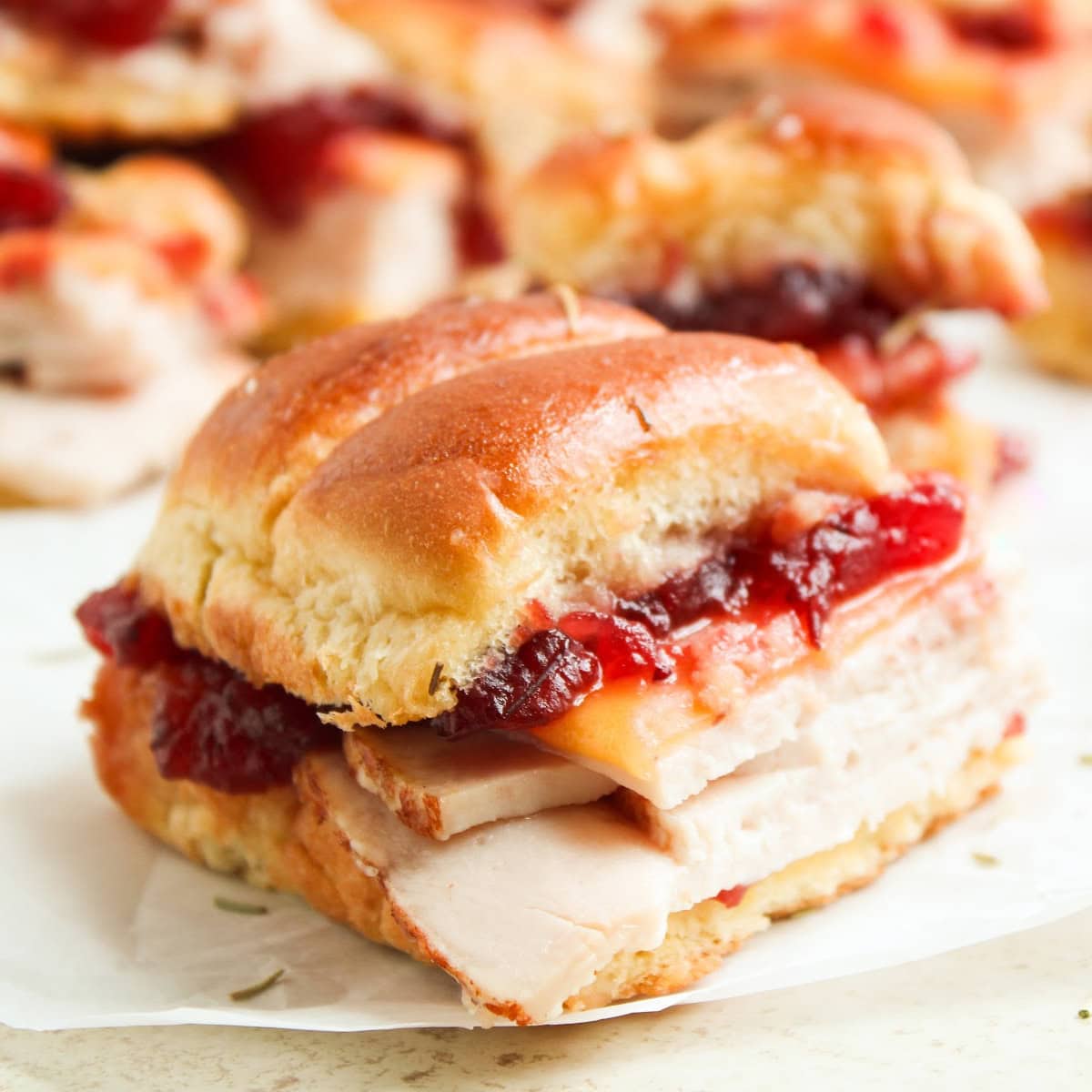 cranberry turkey sliders featured image