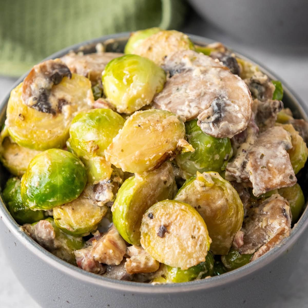 Creamy Brussels Sprouts with Pancetta
