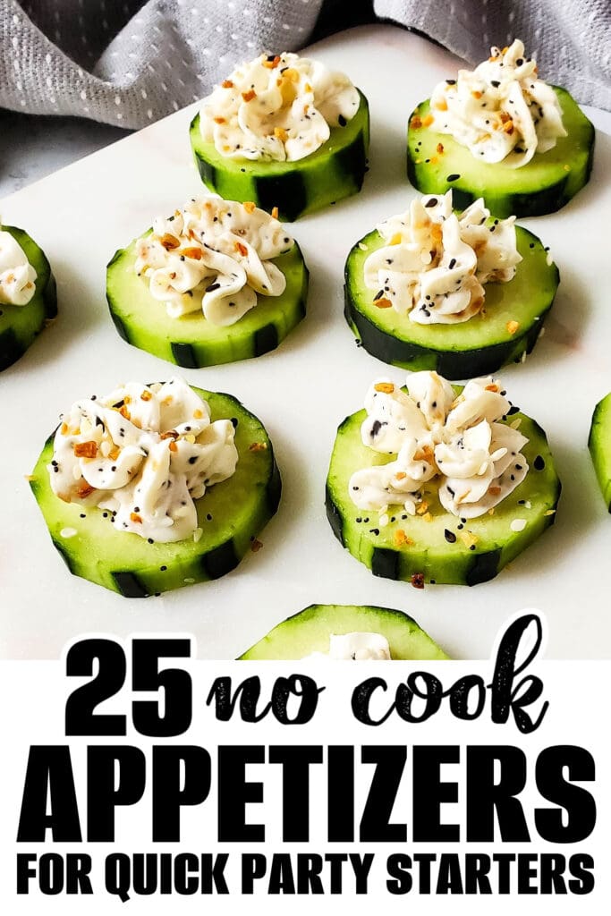 no cook appetizer - Everything Bagel Cucumber Bites