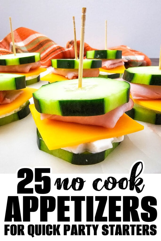 no cook appetizer - Ham & Cheese Cucumber Sandwich Bites