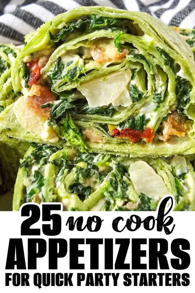 no cook appetizer - Spinach Dip Pinwheels