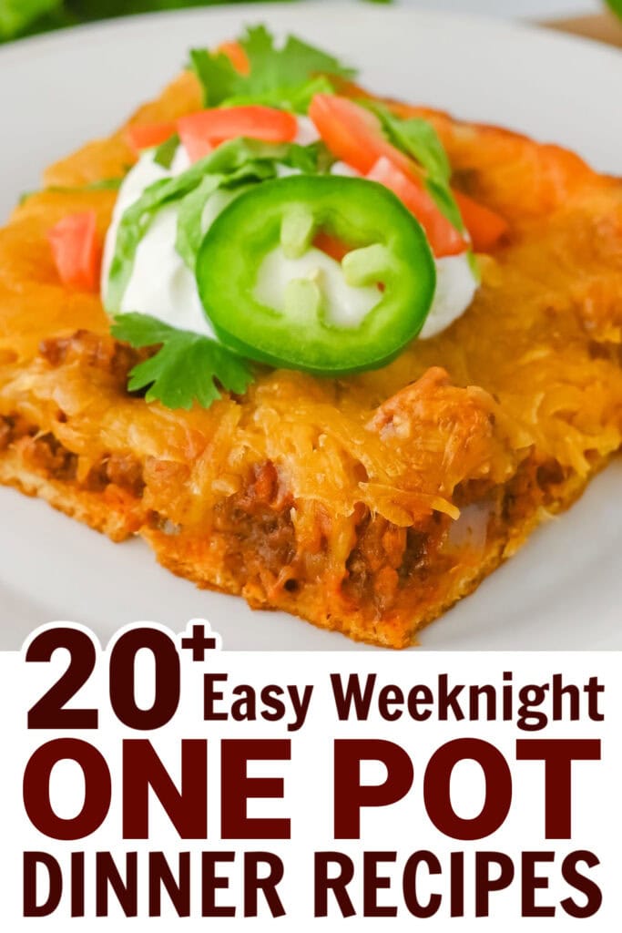 one pot dinners - Ground Beef Crescent Roll Taco Bake