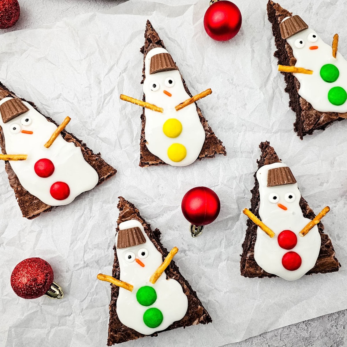 Christmas Snowman Brownies