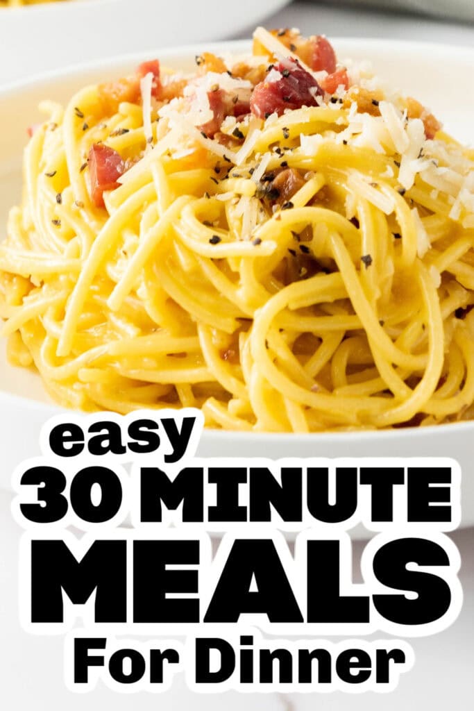 30 minute meals - Creamy Italian Carbonara with Pancetta & Egg Yolk Sauce