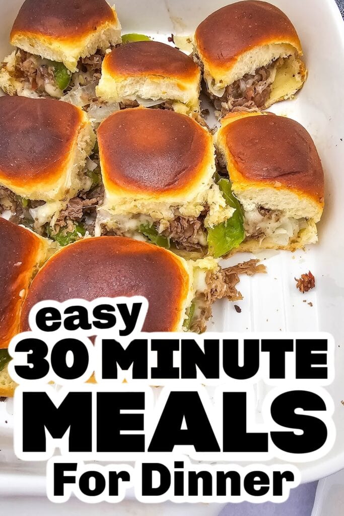 30 minute meals - philly cheesesteak sliders