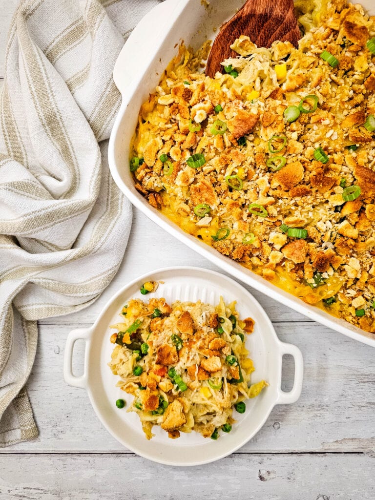 photo of the finished Chicken Noodle Casserole