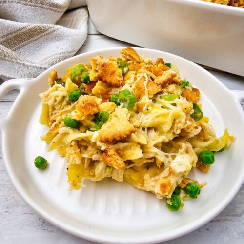 photo of the finished Chicken Noodle Casserole