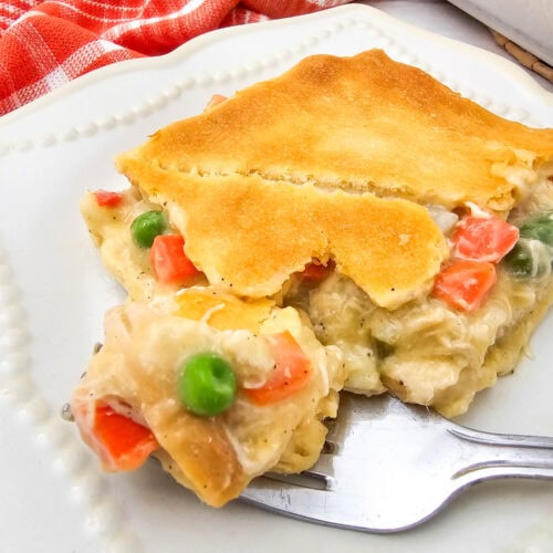 photo of the finished Chicken Pot Pie Casserole
