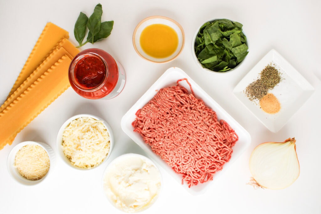 sheet pan lasagna ingredients