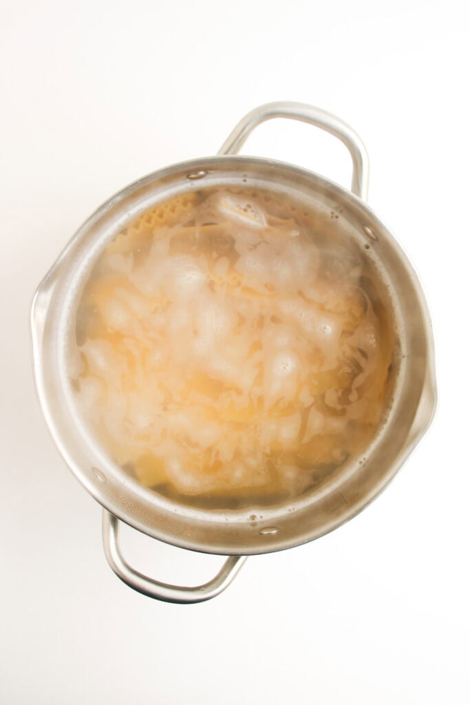 sheet pan lasagna process photo