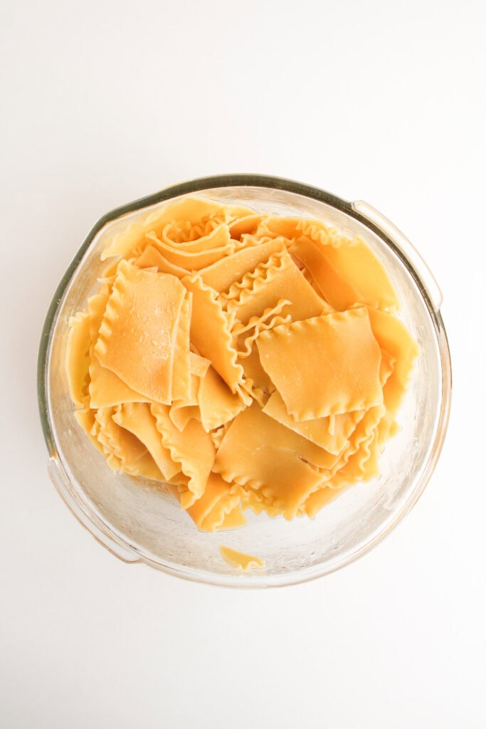 sheet pan lasagna process photo