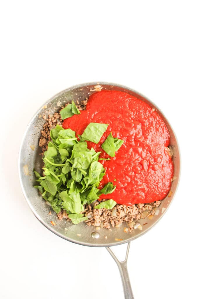 sheet pan lasagna process photo