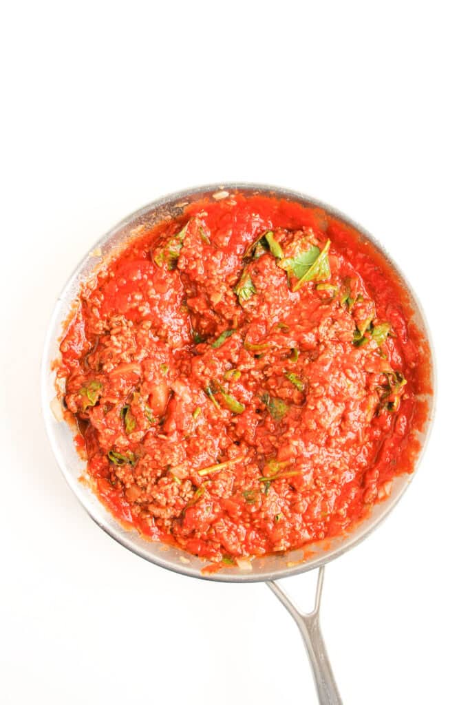 sheet pan lasagna process photo