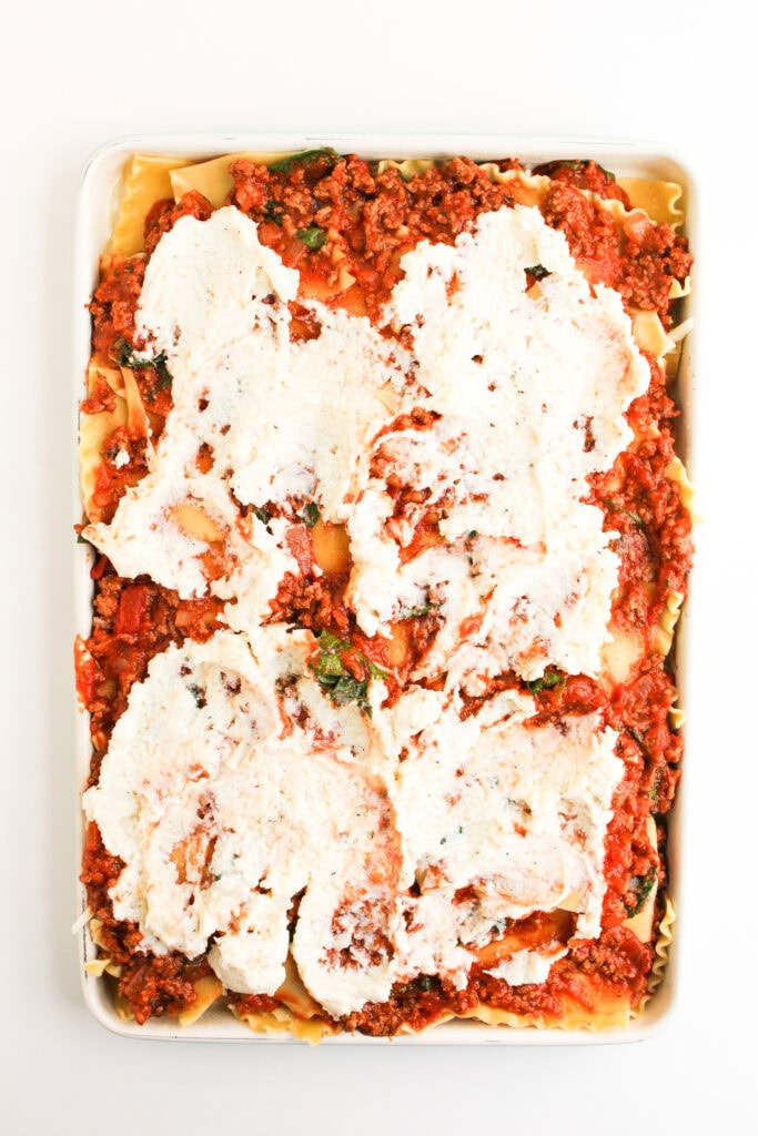 sheet pan lasagna process photo