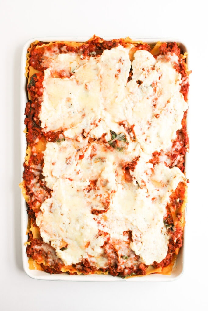 sheet pan lasagna process photo