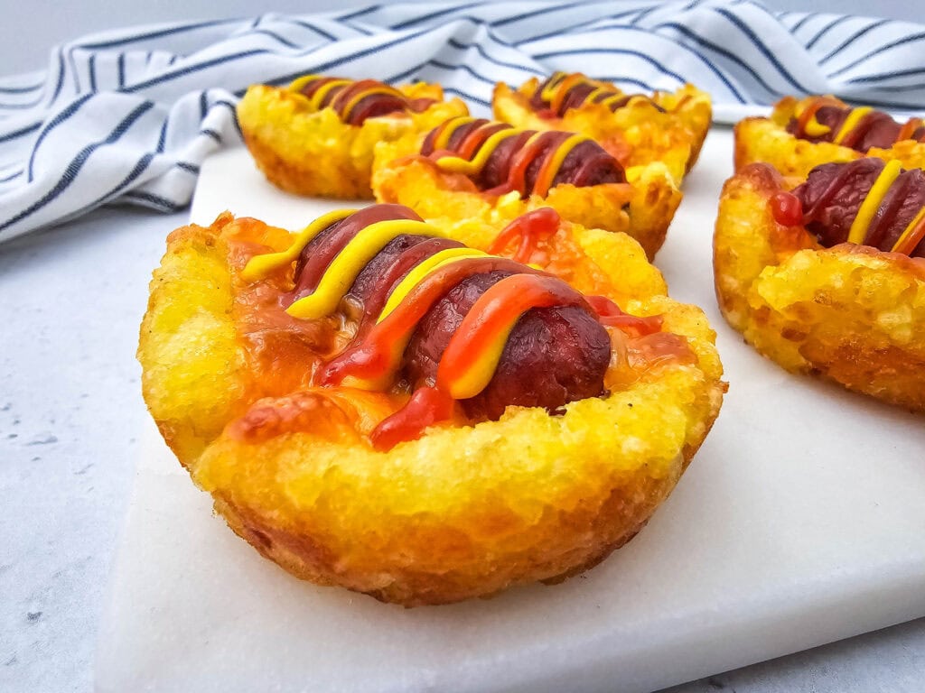 photo of the finished Lil Smokies Tater Tot Bites