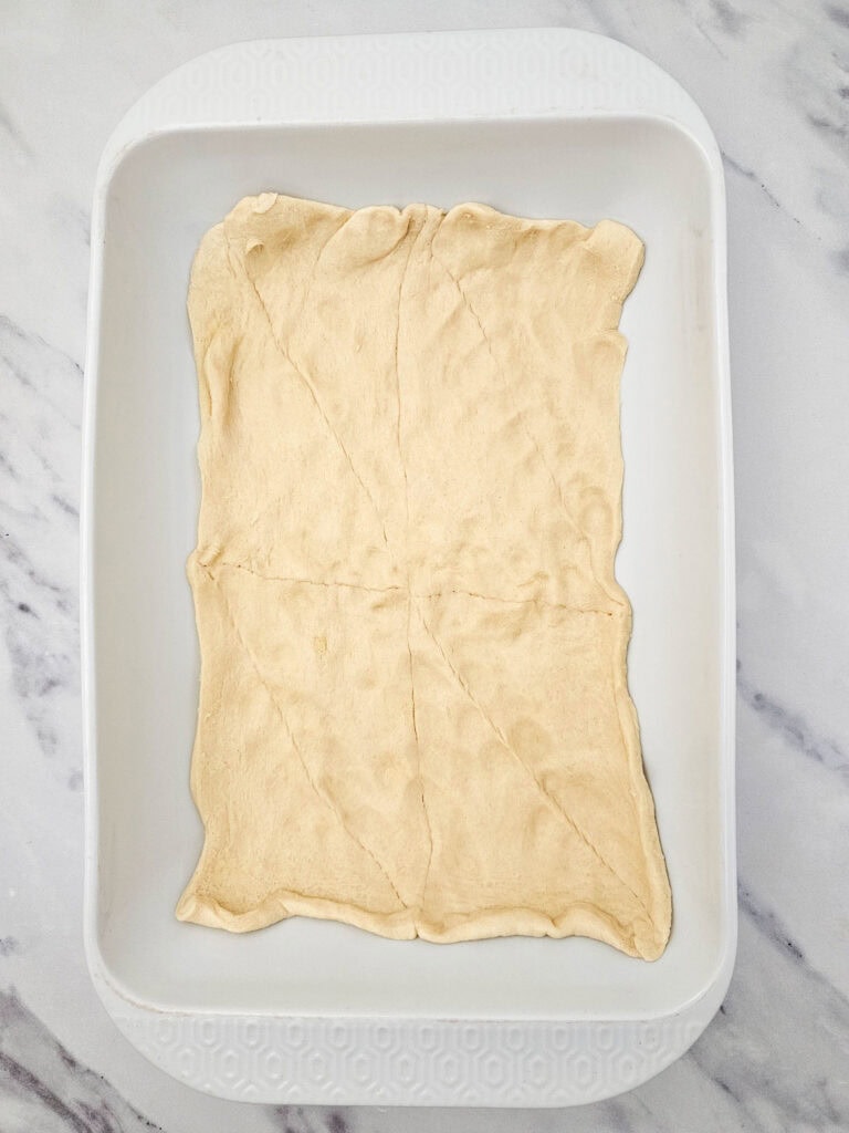 chicken pot pie casserole process photo