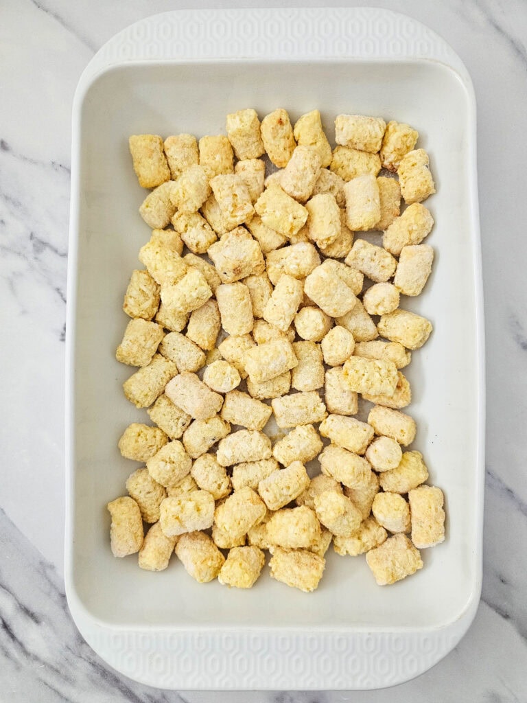 tater tot casserole process photo