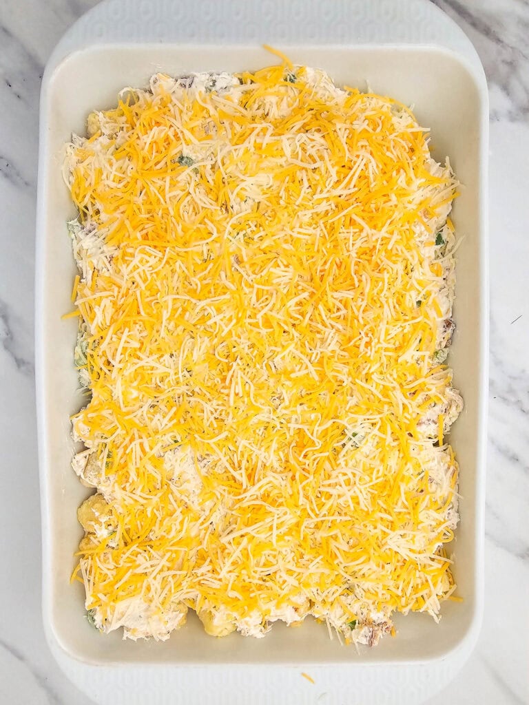 tater tot casserole process photo