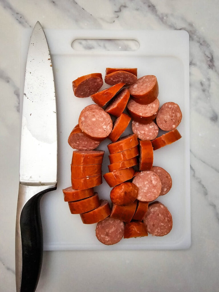 Sheet Pan Sausage and Veggies Process Photo
