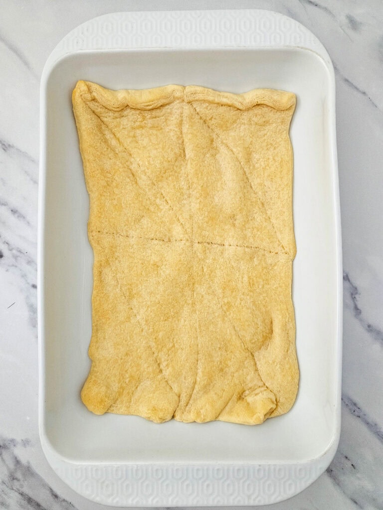 chicken pot pie casserole process photo