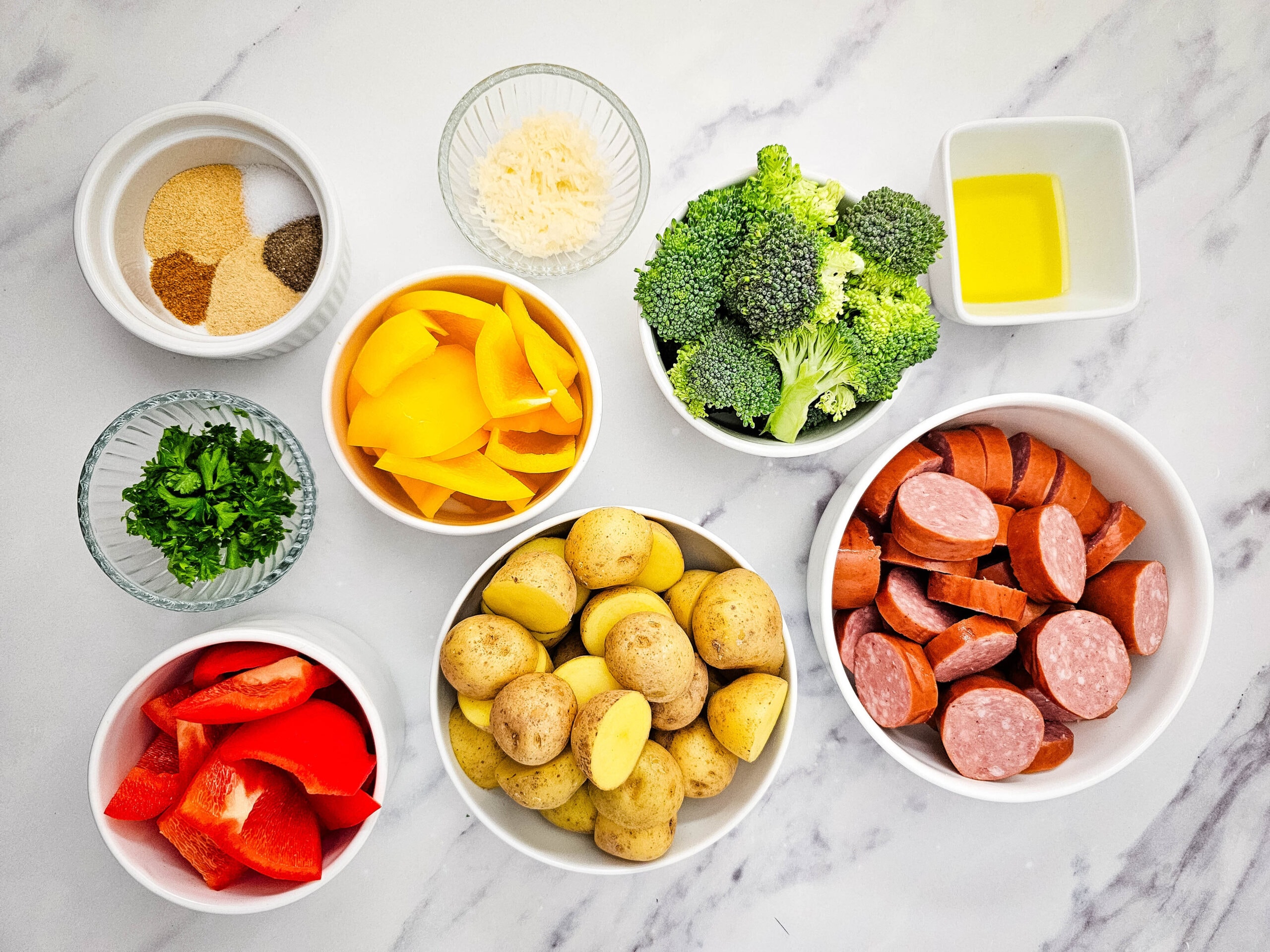 Sheet Pan Sausage and Veggies Ingredients