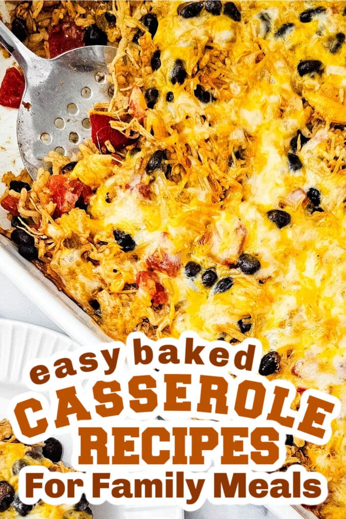 casserole recipes - Cheesy Chicken Taco Casserole with Black Beans