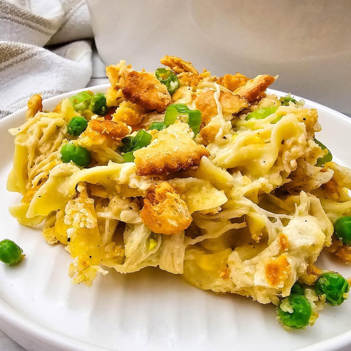 chicken noodle casserole social media image