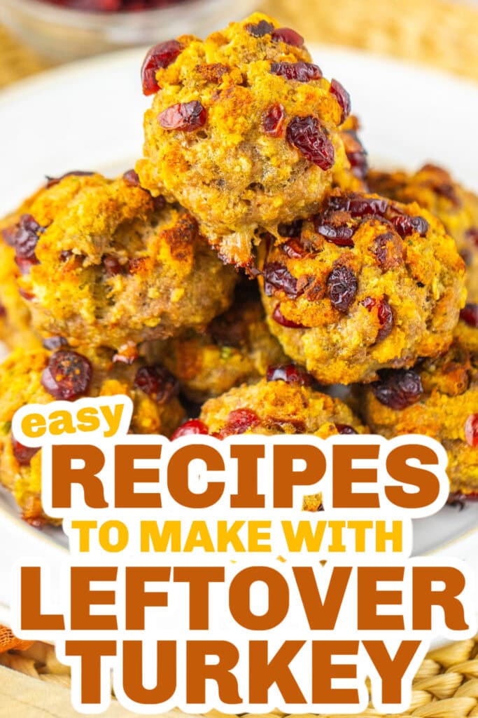leftover turkey recipes - Cranberry Turkey Stuffing Balls