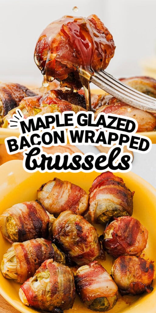 maple glazed bacon wrapped brussels - side dish