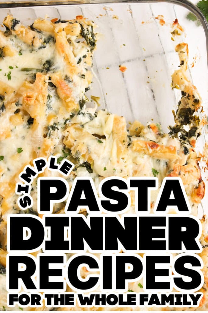 pasta dinner recipes - Creamy Spinach Artichoke Chicken Pasta Casserole
