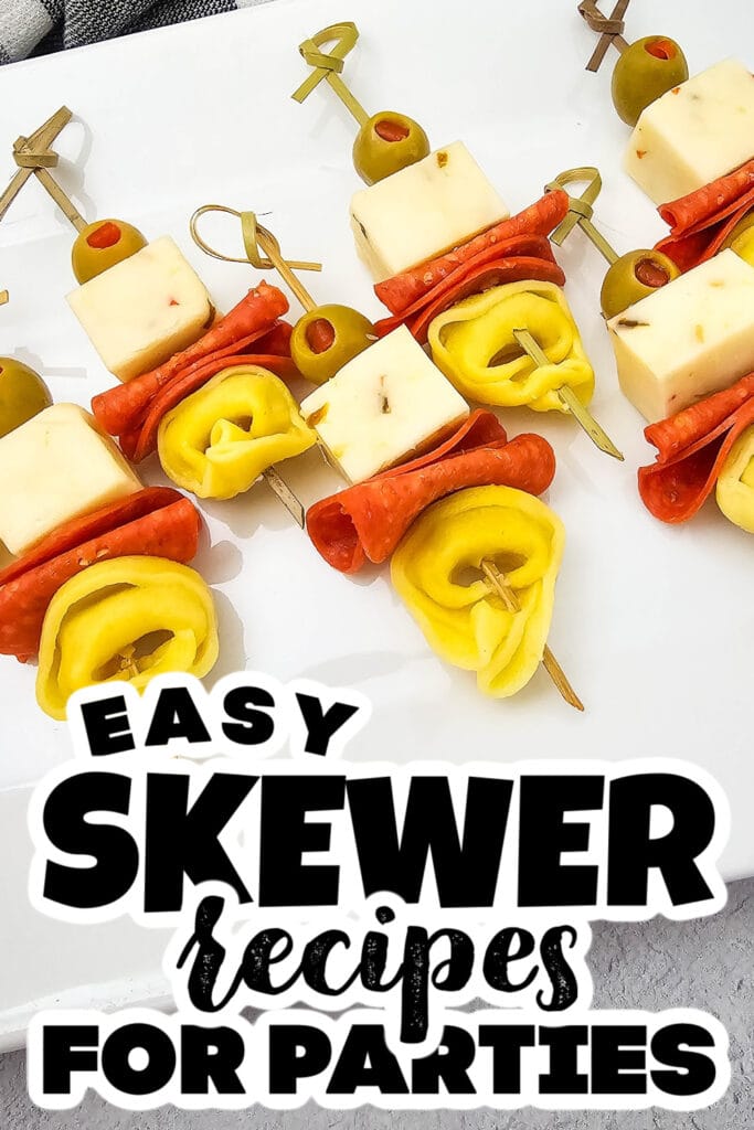 skewer recipes - Cheesy Tortellini Skewers with Olives & Pepperoni