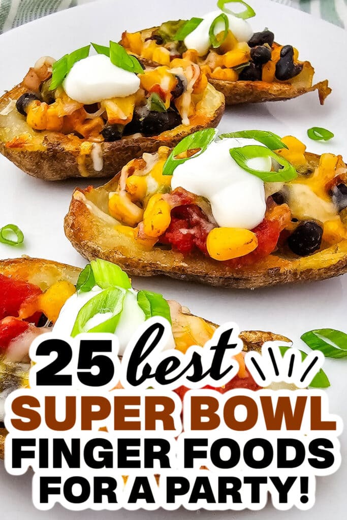 superbowl finger foods - Cheesy Southwest Potato Skins