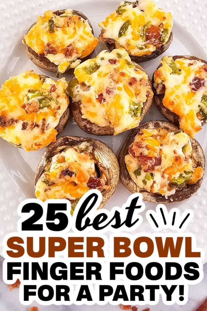 superbowl finger foods - Jalapeño Popper Stuffed Mushrooms