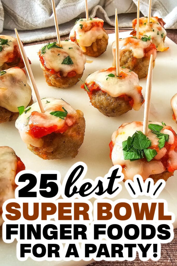 superbowl finger foods - Mini Meatball Marinara Bites
