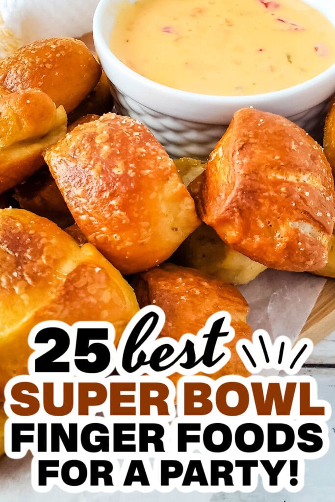 superbowl finger foods - Soft Pretzel Bites with Cheesy Dip