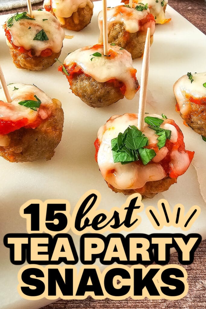 tea party snacks - Mini Meatball Marinara Bites